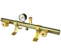 Crisalide® Centralina Tubolare per Due Bombole Serie CT2103 - con Manometro, Valvola di Sicurezza e Flessibili da 50 cm - Connessioni Entrata/Uscita W20x1/14 SX Maschio