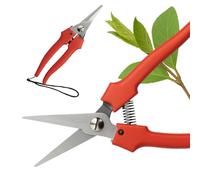 Crisalide® Forbici Cogliuva a Lame Strette in Acciaio Inox - Forbici da Vendemmia Professionali con Impugnatura Ergonomica, Chiusura di Sicurezza e Laccetto