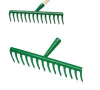 Crisalide® - Rastrello da Giardino in Acciaio Verniciato | Denti Temprati per Terreni e Foglie | Disponibile in 3 Misure (10, 14 o 18 Denti) | Manico Non Incluso (10 Denti)