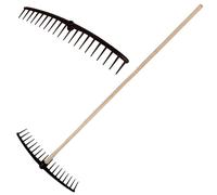 Crisalide® - Rastrello In Polipropilene Curvo Con Manico 150CM, 20 Denti Marrone, Made In Italy, Ideale Per La Cura Del Giardino, Orto