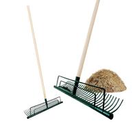 CRISALIDE® Rastrello per Fieno 32 Denti - Manico in Legno di Faggio 150 cm - Con Vite di Fissaggio Inclusa - Attrezzo da Giardinaggio e Agricoltura Professionale