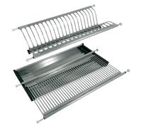 Crisalide® - Scolapiatti Pieghevole in Acciaio Inox AISI 304 con Vaschetta Raccogli Gocce, Fissaggio Laterale per Pensile - Ideale per Sostituzione Scolapiatti da Incasso, 3 Dimensioni (76 cm)