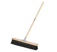 Crisalide® Scopa Industriale a Spinta 80 cm Swiss System con Manico 150 cm in Legno di Faggio - Spazzolone Professionale per Capannoni, Cortili e Grandi Superfici - PVC Alta Resistenza