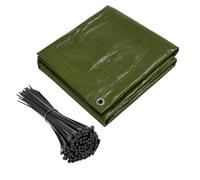 Crisalide® - Telo Occhiellato Impermeabile Multiuso | Antistrappo, Resistente ai Raggi UV | con 100 Fascette Incluse | Tendone da Esterno | Disponibile in Vari Colori e Misure (Verde, 3x3 metri)