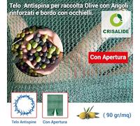 Crisalide® Telo Raccolta Olive Antispine 90 gr/m² Senza Apertura con Occhielli Rinforzati - Disponibile in 13 Misure (da 3x6m a 12x14m) (6 * 12m)