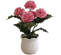 Crisantemo in seta fiore in oro metallizzato lingotto contenitore per interior design ufficio spazio valorizzazione (rosso rosa)
