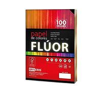 Criscolor 8435621406184 Pack Folios DIN A4 Fluoruro 200 Fogli, Assortimento di 5 Colori, Carta, Multicolore