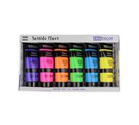 CRISCOLOR Colore acrilico fluorescente, set da 6 x 75 ml, per lavori artistici e fai da te, per principianti, studenti e artisti professionisti (fluoro 6 x 75 ml)