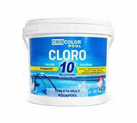 Criscolor Multifunzione Cloro 5 e 10 Azioni in Compresse per Piscine Compresse Compatte con Alghicida, Anticalcare e Flocculante