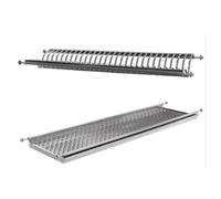 CRISCUOLO BRICOSTORE Scolapiatti in Acciaio Inox ad Incasso per Cucina, 2 Moduli, Dimensioni Regolabili, con Vaschette Raccogli Acqua DIMENSIONI 76-80 CM