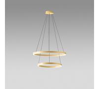 CRISEIDE S/2P - LAMPADARIO A SOSPENSIONE 2 LUCI ORO A LED 3000K 3000LM 60W(35W+25W) DIMMERABILE
