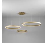 Criseide sospensione triplo anello decentrabile led oro spazzolato 125W(35W+40W+