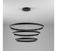 Criseide sospensione triplo anello led nero 125W(35W+40W+50W)