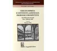 Crisi di impresa e continuità aziendale: problemi e prospettive. Atti dell'incontro di studi (Pisa, 7 febbraio 2020)