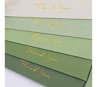 Crisky Biglietti di ringraziamento verde salvia con buste e adesivi, confezione da 50 biglietti di ringraziamento per addio al nubilato, lauree, piccole imprese, matrimoni, baby shower, compleanni