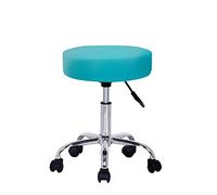 Crisnails® - Sgabello girevole professionale, con ruote, per saloni di parrucchiere o estetista e studi dentistici blu