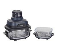 Ninja CRISPi Friggitrice ad Aria Portatile, 3.8L, 4 in 1: Frittura, Cottura Arrosto, Mantiene Cibo Caldo e Croccante, Compatta, 2 Contenitori Vetro Rimovibili, 1700W, Grigio FN101EUGY