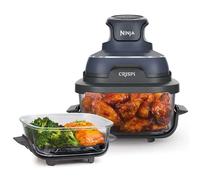 Ninja CRISPi Friggitrice ad Aria Portatile, 3.8L, 4 in 1: Frittura, Cottura Arrosto, Mantiene Cibo Caldo e Croccante, Compatta, 2 Contenitori Vetro Rimovibili, 1700W, Grigio FN101EUGY
