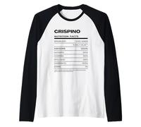 Crispino Dichiarazione Nutrizionale Nome Divertente Maglia con Maniche Raglan