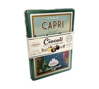 Crispo Cioccolatini Ciocolì - Elegante Scatola in Latta con Rappresentazione Città - Napoli, Firenze, Capri, Venezia, Milano, Roma - Cioccolatini Assortiti Limone, Rhum, Caffè (Capri)