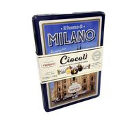 Crispo Cioccolatini Ciocolì - Elegante Scatola in Latta con Rappresentazione Città - Napoli, Firenze, Capri, Venezia, Milano, Roma - Cioccolatini Assortiti Limone, Rhum, Caffè (Milano)