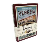 Crispo Cioccolatini Ciocolì - Elegante Scatola in Latta con Rappresentazione Città - Napoli, Firenze, Capri, Venezia, Milano, Roma - Cioccolatini Assortiti Limone, Rhum, Caffè (Venezia)
