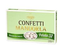 Crispo Confetti alla Mandorla Intera Pelata 37 Bianchi, Confetti Classici per Matrimonio, Bomboniere, Confettata, Battesimo, Comunione, Cresima, Anniversario, Senza Glutine 1Kg