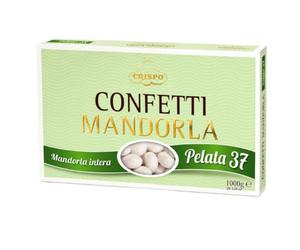 Crispo Confetti alla Mandorla Intera Pelata 37 Bianchi, Confetti Classici per Matrimonio, Bomboniere, Confettata, Battesimo, Comunione, Cresima, Anniversario, Senza Glutine 1Kg
