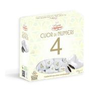 Crispo Confetti Cuor di Numeri al Cioccolato Extra Fondente a Forma di Cuore con Numero a SCELTA 250g (NUMERO 4)