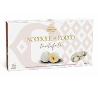 Crispo Nocciole Ricoperte di Cioccolato Bianco e da Scaglie di Cocco Tartufate 400g