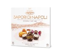 Crispo Sapori di Napoli - Scatola Assortita 250 g con Sfogliatella, Baba, Caffe - Praline di Cioccolato a Latte ripiene di Crema