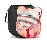 Crista Crystal Kalimba Thumb Piano 21 Keys with Piano Case Kit completo per principianti per adulti per bambini, pittura a colori Crystal Finger Piano 17 chiavi, str orange-21 Keys