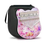 Crista Crystal Kalimba Thumb Piano 21 Keys with Piano Case Kit completo per principianti per adulti per bambini, pittura a colori Crystal Finger Piano 17 chiavi, str purple-17 Keys