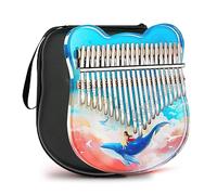 Crista Crystal Kalimba Thumb Piano 21 Keys with Piano Case Kit completo per principianti per adulti per bambini, pittura a colori Crystal Finger Piano 17 chiavi, str blue-17 Keys