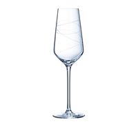Cristal d'Arques Paris - Collezione Abstraction - 6 flauti 21 cl in cristallino - Brillantezza e Resistenza - Decorazioni Anelli - Made in France - Imballaggio rinforzato per la vendita online