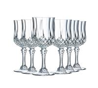 Cristal d'Arques Paris - Collezione Longchamp - 6 bicchieri da vino da 17 cl in Kwarx, brillantezza, trasparenza, modellature iconiche, realizzati in Francia adatto alla vendita online.