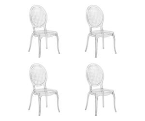 CRISTALIO | Set da 4 - Sedia a quattro gambe Trasparente