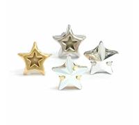 Cristalli a stella da cucire su perline di strass per ricamo Base in metallo Strass Decorazione in tessuto colorato Stella per cucito-Cometa argento chiaro-8 mm-10 pezzi artiglio dorato