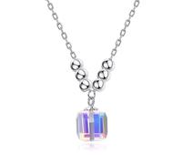 Cristalli cubi della Collana per Perle Vere di Perle di cittadini di Gioielli Raffinati per Le Donne