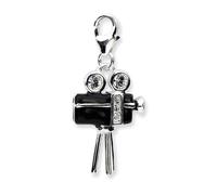 Cristalli Da Swarovski Film Fotocamera Ciondolo Smalto Argento Sterling