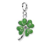 Cristalli Da Swarovski Love 4 Quadrifoglio Ciondolo Argento Sterling