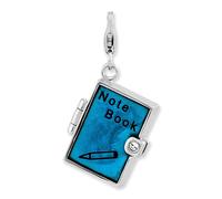 Cristalli Da Swarovski Nota Libro Ciondolo Argento Sterling Click Amore La Vita