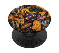 Cristalli di carte dei tarocchi del collage di astrologia della stregoneria mistica PopSockets PopGrip Adesivo