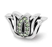 Cristalli Di Swarovski Pave Lotus Bead .925 Argento Sterling Reflection Beads