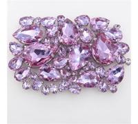 Cristalli di vetro strass da cucire, 50 pezzi/sacchetto incastonati in argento, strass da cucire, 7 misure assortite, applique in cristallo di vetro a forma di goccia d'acqua(A19 Violet)