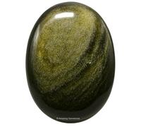 Cristalli e pietre curative in fantastica ossidiana brillante dorata, grande pietra da palmo porta fortuna, per energia positiva, meditazione, regalo unico per compleanni, per donne.