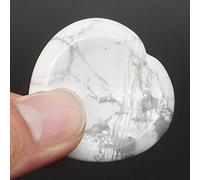Cristalli e pietre Pietra di palma a forma di cuore Pollice Pietra Tasca Pietra preziosa naturale Quarzo Massaggio con dita raccolta domiciliare(Color:White Howlite)