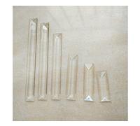 Cristalli for lampadari, prismi di cristallo for lampadari, pendenti, 10 pezzi, prismi a barra triangolari trasparenti con 1 o 2 fori, parti di ricambio for lampade di illuminazione(22x150mm Clear,Wit
