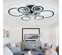 Cristalli Lampadario Ventilatore Soffitto Rotondo Reversibile Dimmerabile Ventilatore Da Soffitto Con Luce Telecomando Alexa Memoria 6 Velocità Timer Plafoniera Con Ventilatore Per Cameretta-Black