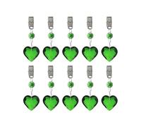 Cristalli pendenti con prismi a forma di lampadario a forma di cuore in cristallo di vetro da 10 pezzi for la decorazione domestica(Green)